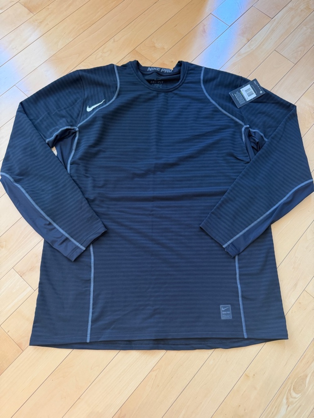 Nike Pro Men’s Long Sleeve Fitted Top Black XXL - Picture 2 of 14